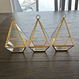 Gold Geometric Glass Terrariums